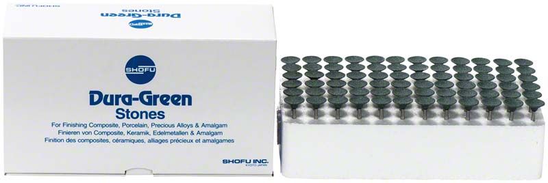Dura-Green® Schleifsteine in Originalverpackung von Shofu.