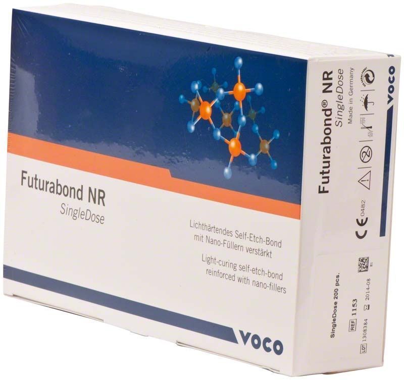 Futurabond NR Single Dose Verpackung mit Produktinformationen von Voco.