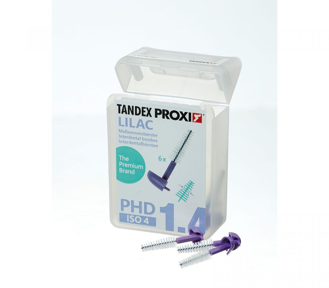 Interdentalbürsten Proxi lila x-fine konisch in geöffneter Verpackung