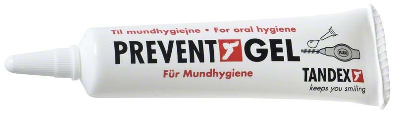 Tandex Gel-Tube mit Aufdruck für Mundhygiene und Zahnschutz.