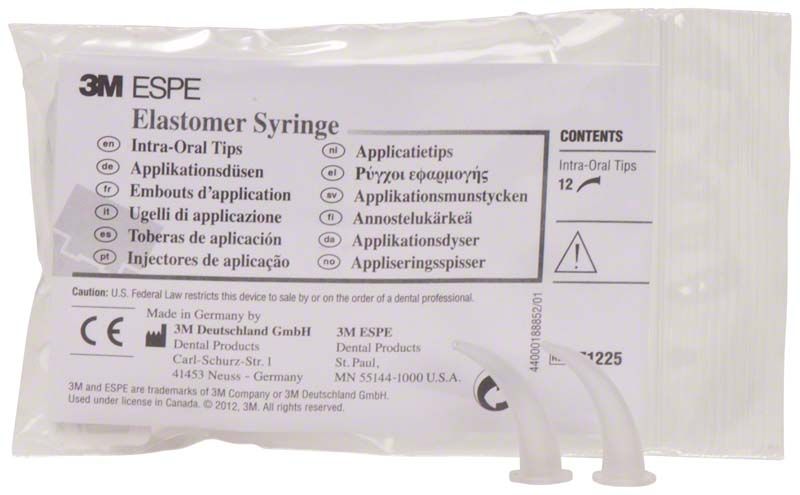 Elastomer Applikationsdüsen für 3M™ Penta™ und Elastomerspritzen in Verpackung.