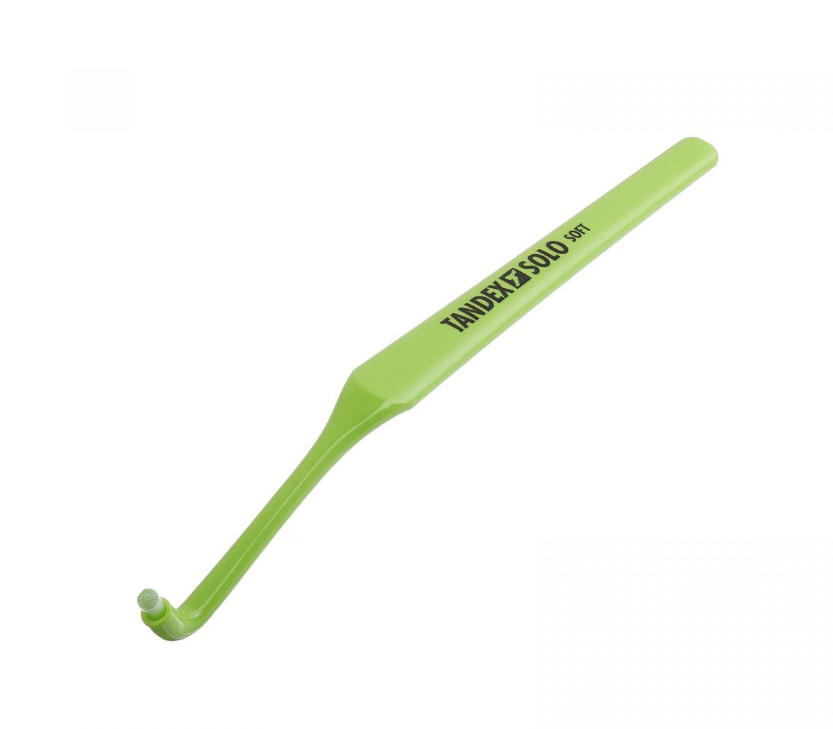 Tandex Einbüschelbürste 2 Solo soft in hellgrün mit schmalem Bürstenkopf.