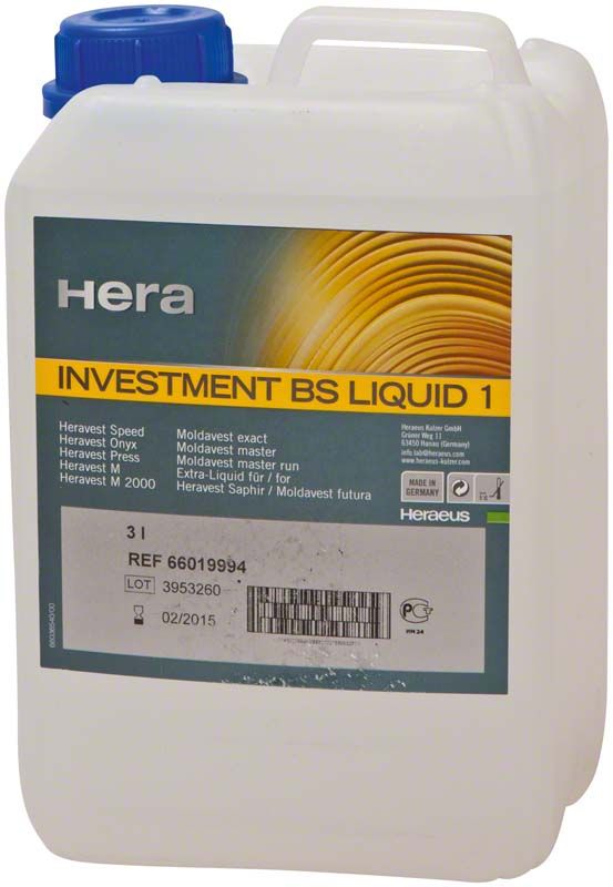 3-Liter-Kanister Investment BS Liquid 1 für dentale Anwendungen.