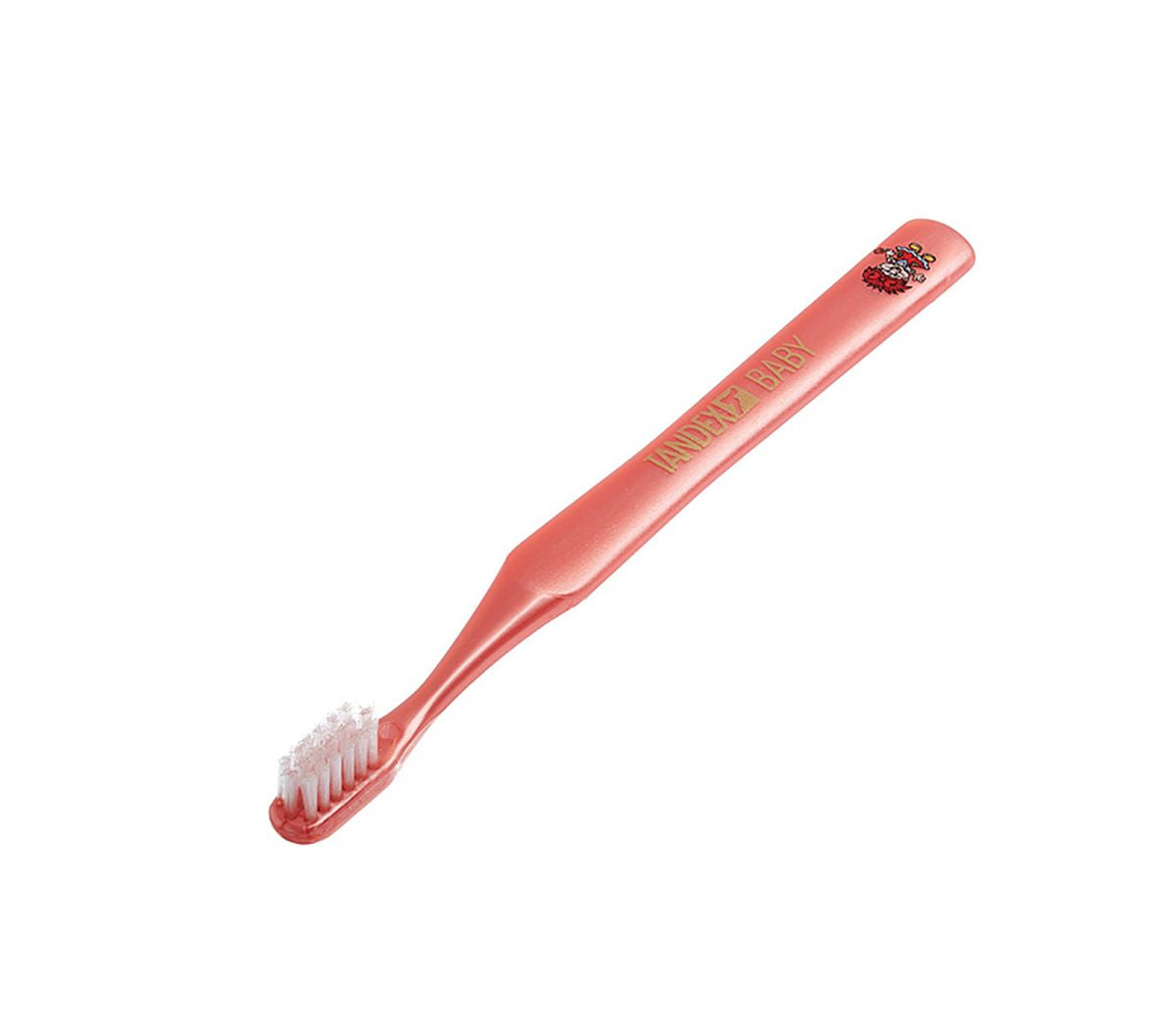 Tandex Zahnbürste 3 Baby in Rosa mit weichen Borsten und Kinderdesign.