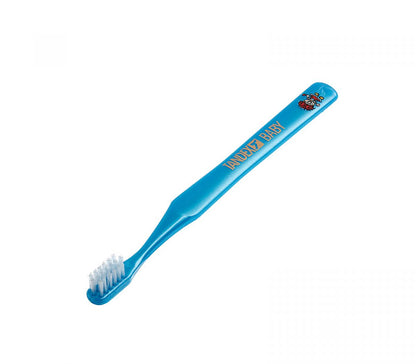 Tandex Zahnbürste 3 Baby in Blau mit weichen Borsten und Kinderdesign.