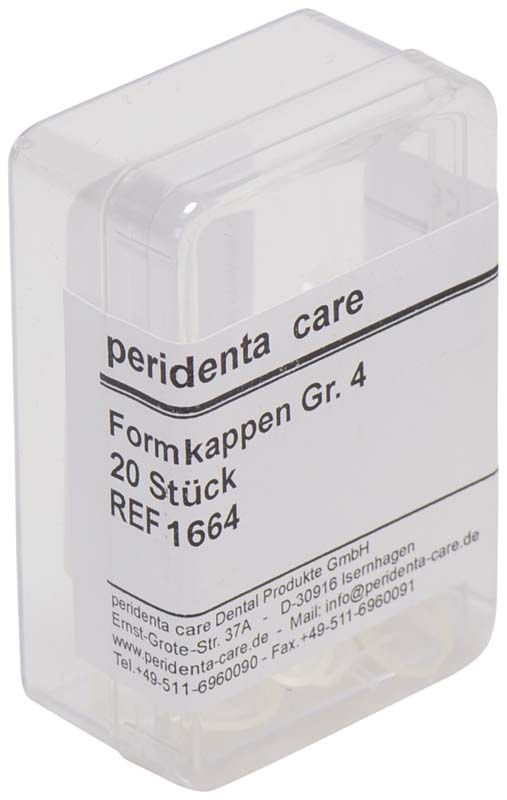 Formkappen Gr. 4 in transparenter Kunststoffverpackung, 20 Stück, peridenta care.