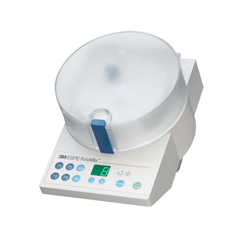 3M™ RotoMix™ Rotationsmischgerät mit transparentem Deckel und Bedienelementen.