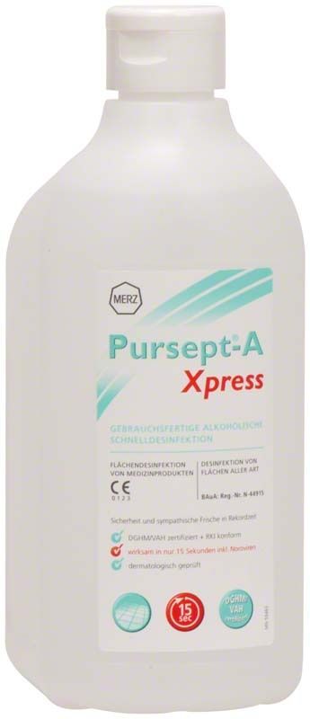 Gebrauchsfertige Flächendesinfektion Pursept®-A Xpress in 1-Liter-Flasche.