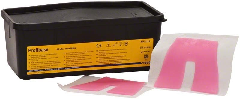 Profibase UK 50er rosa-transparentes Basisplattenmaterial in schwarzer Verpackung.