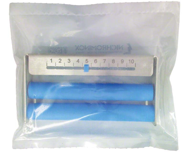 Endo Dispenser 12 Löcher Blau in transparenter Verpackung mit Skalaansicht.