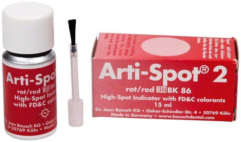 Arti-Spot 2 rot für Keramik mit Pinsel und Verpackung.