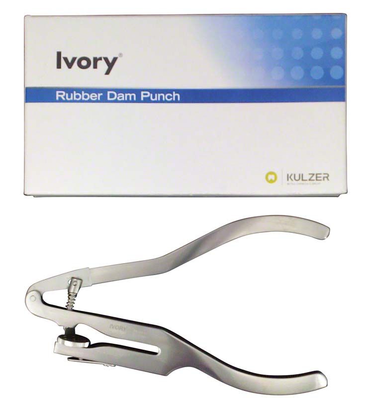 Ivory® Lochzange aus rostfreiem Edelstahl vor Verpackung.