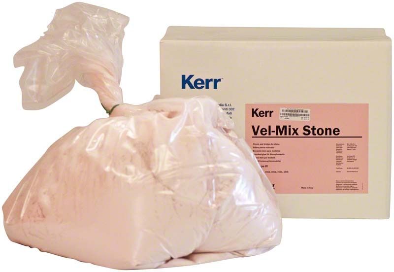 Kerr Vel-Mix Stone rosa 25 kg in Kartonverpackung mit Kunststoffbeutel.