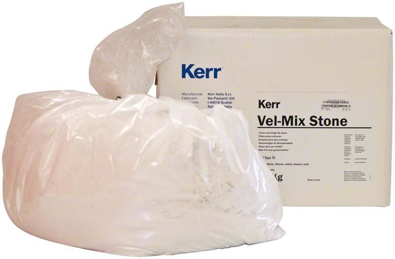 Kerr Vel-Mix Stone weißer Superhartgips 25 kg in Plastikverpackung.