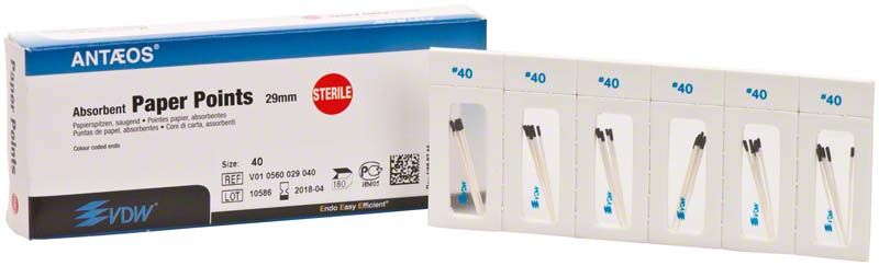 Sterile Papierspitzen für Endodontie in Blisterverpackung, ISO 040.