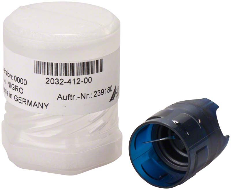 Transparenter Aufbewahrungsbehälter mit blauem Deckel für Vector® Scaler P2.