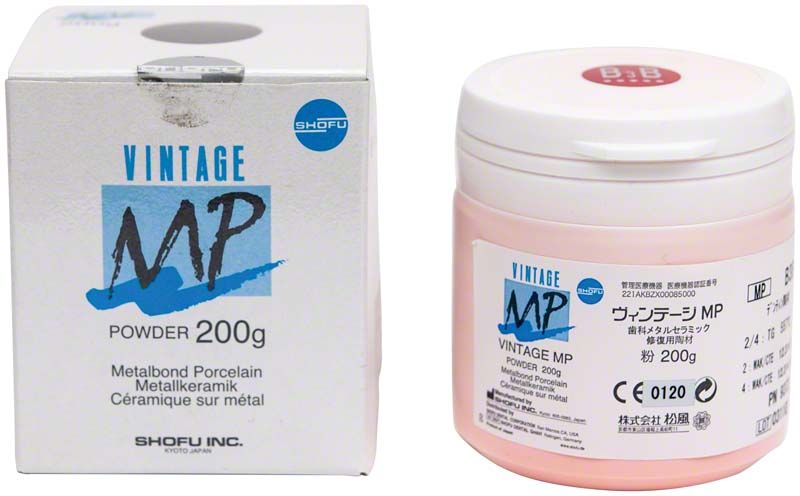 Vintage MP Dentin 200g B3B in weißer Verpackung und rosa Dose.