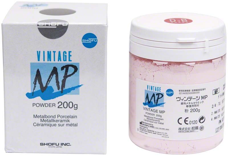 Vintage MP Dentin 200g D3B in weißer Verpackung mit blauer Aufschrift.