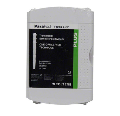ParaPost® Taper Lux Einführungspackung in weißer Verpackung mit Produktbeschreibung.
