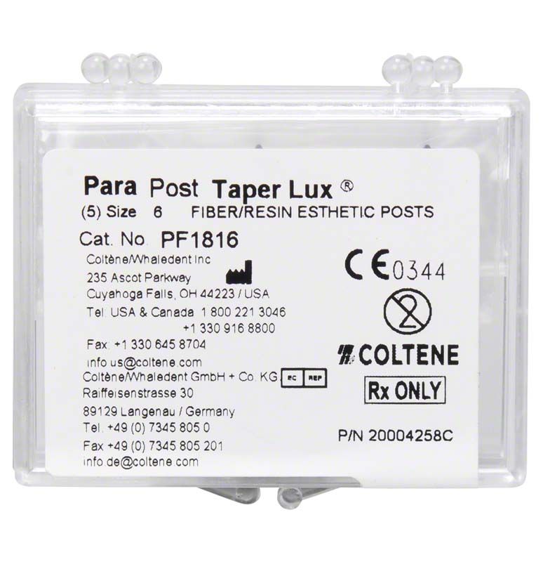 ParaPost Taper Lux Wurzelstifte Gr. 6 in Kunststoffverpackung.