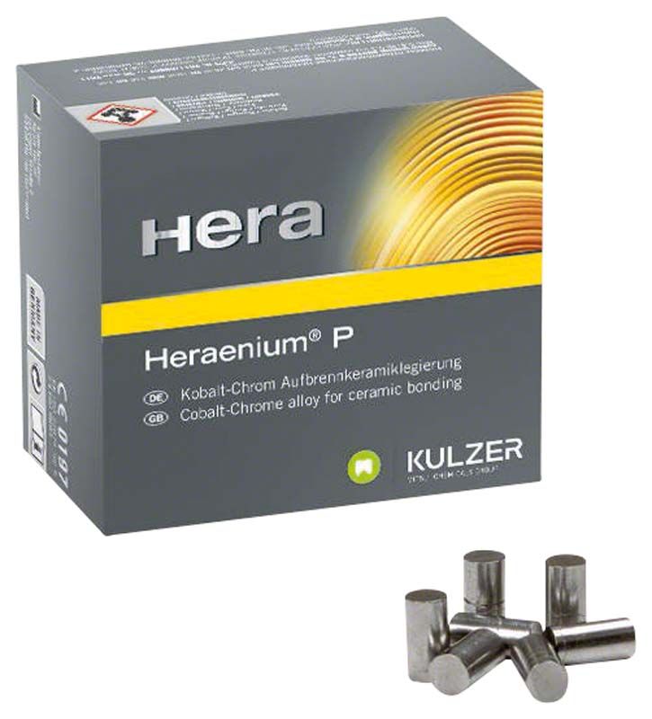 Verpackung von Heraenium® P Kobalt-Chrom-Legierung mit mehreren Metallstiften.