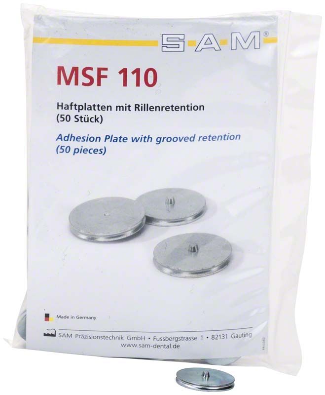 Haftplatten mit Rillenretentionen von Medic-Star, Packung mit 50 Stück.