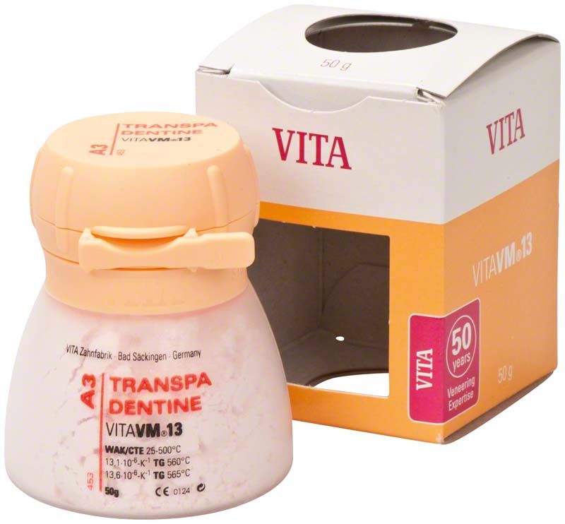 Transpa Dentin A3 Keramikpulver 50g mit Verpackung VITA VM 13