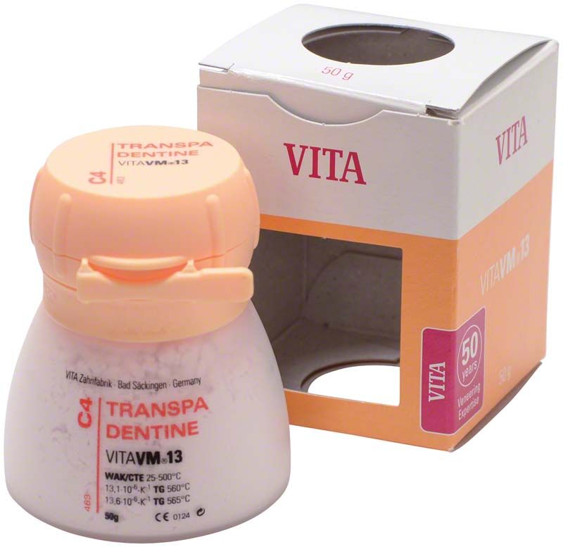 VM13 Transpa Dentin C4 50g mit Verpackung.