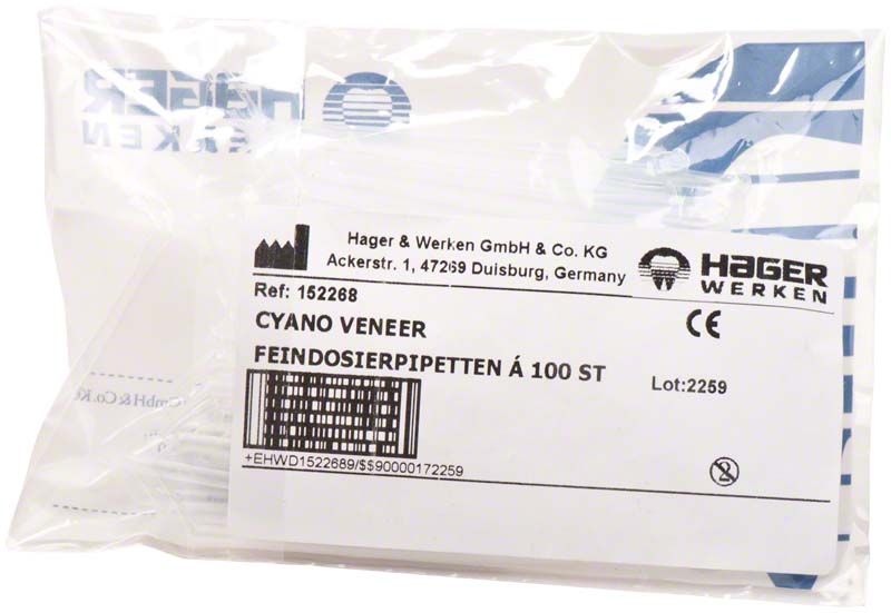 Cyano Feindosierpipetten 100 Stück in transparenter Verpackung.