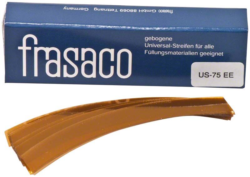 Gebogener Universalstreifen in Kupferton neben Verpackung.