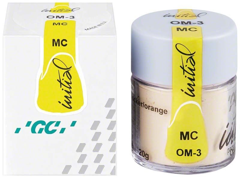 GC Initial MC Powder Opaque Modifier 20g in Verpackung mit gelbem Etikett OM-3.