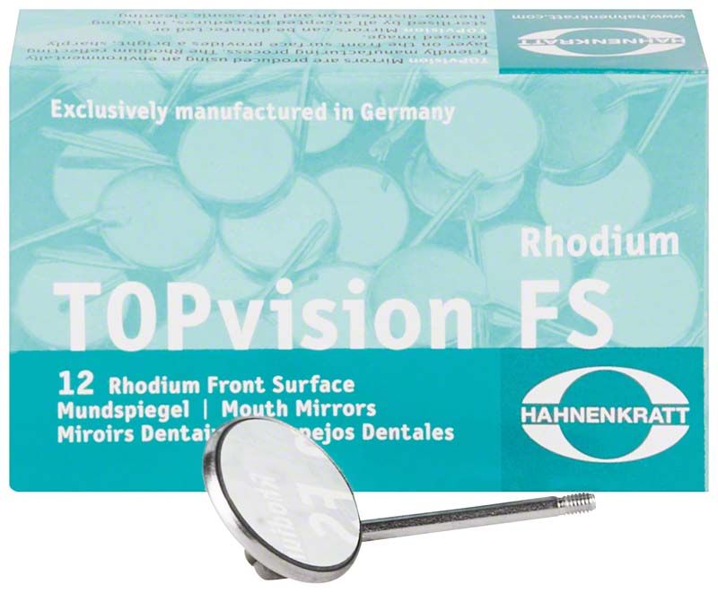 TOPvision Mundspiegel mit rhodinierter Oberfläche, 12er Packung, Hahnenkratt.