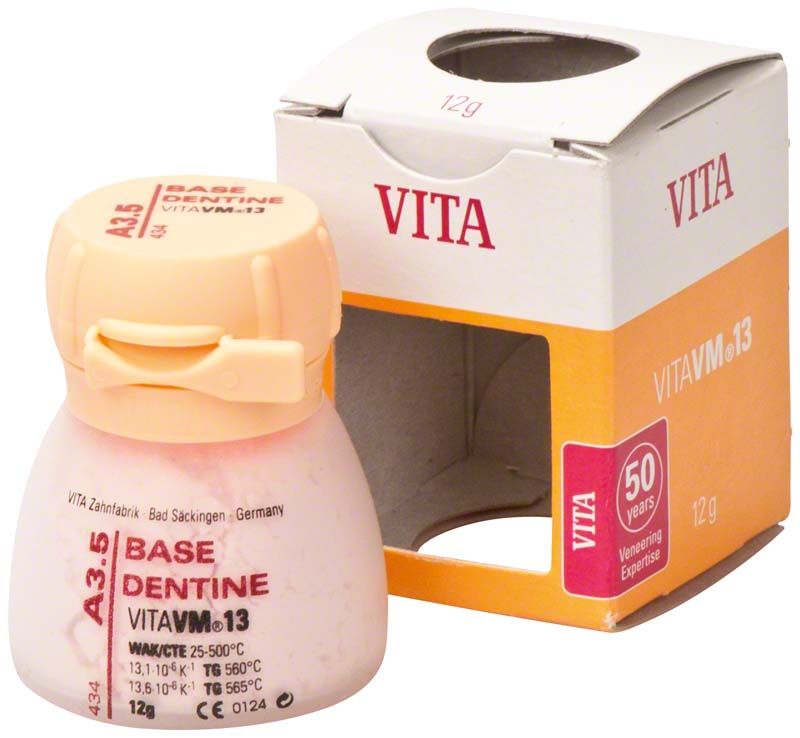 VITA VM13 Base Dentin A3,5 Keramikdose mit Verpackung.