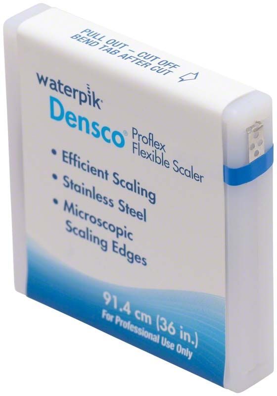 Proflex Scaler-Verpackung von Waterpik Densco mit Produktinformationen.