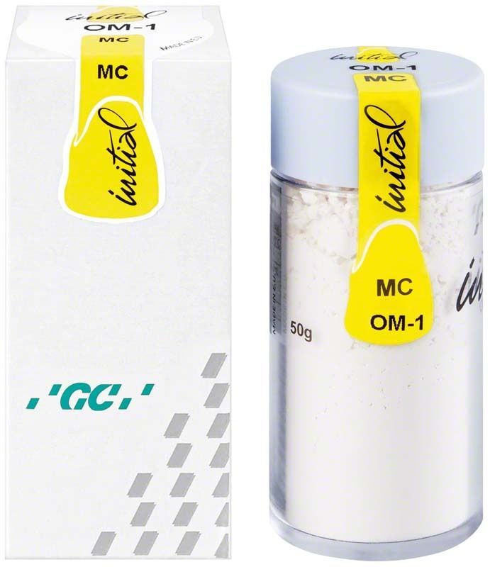 GC Initial MC Powder Opaque Modifier 50g mit gelbem Etikett und grauem Deckel.