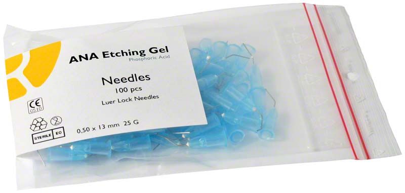 Kunststoffverpackung mit 100 blauen Einweg-Applikationstips für ANA Etching Gel.