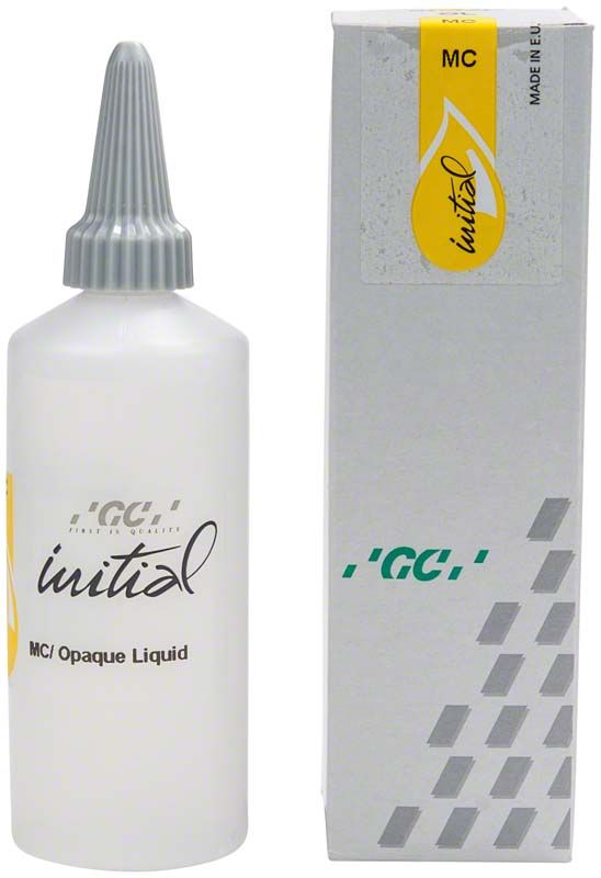 GC Initial MC Opaque Liquid 50ml Flasche und Verpackung mit Logo.