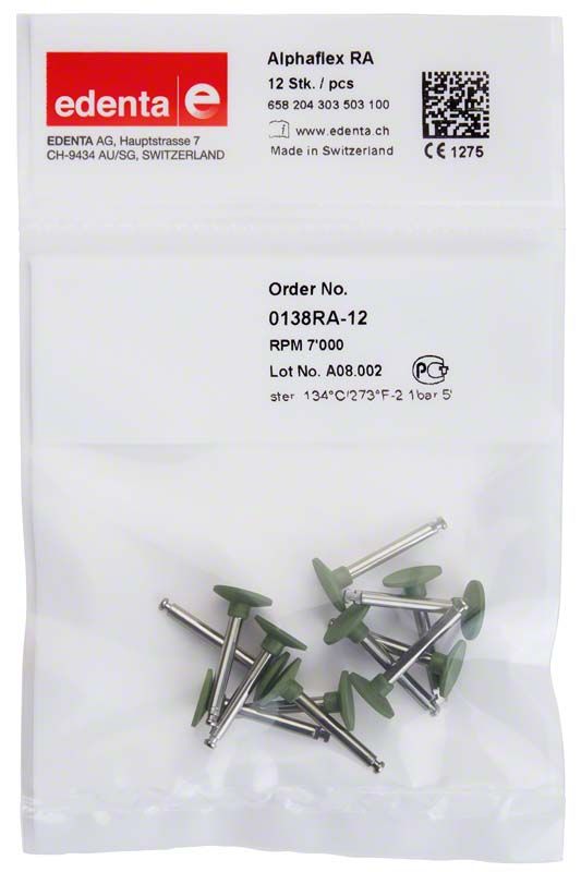 Alphaflex Polierer grün Rad RA in Originalverpackung mit 12 Stück.