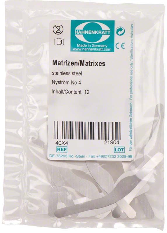 Packung mit Matrizen Nyström 100er, Figur 5, aus Edelstahl.