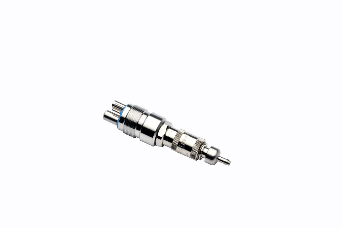 DENTO-PREP™ Konnektor MidWest in silberner Metallausführung.