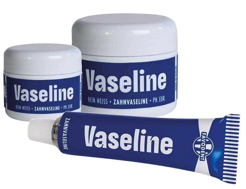 Zahnvaseline Tube 20g mit blauer Verpackung und Favodent-Logo.