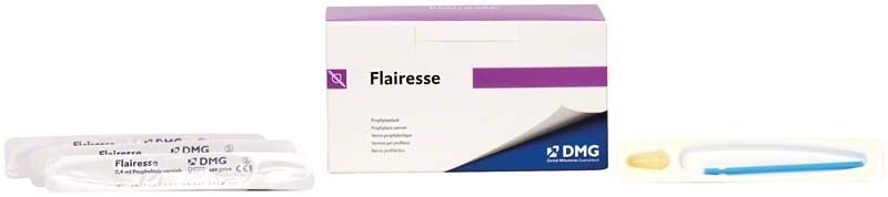 Flairesse Prophylaxelack Melone Verpackung mit Applikator und DMG-Logo.