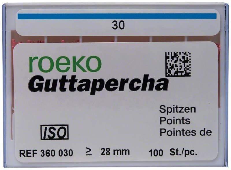 ROEKO Guttapercha-Spitzen rosa in Schiebeschachtel, Größe 030, ISO-zertifiziert.