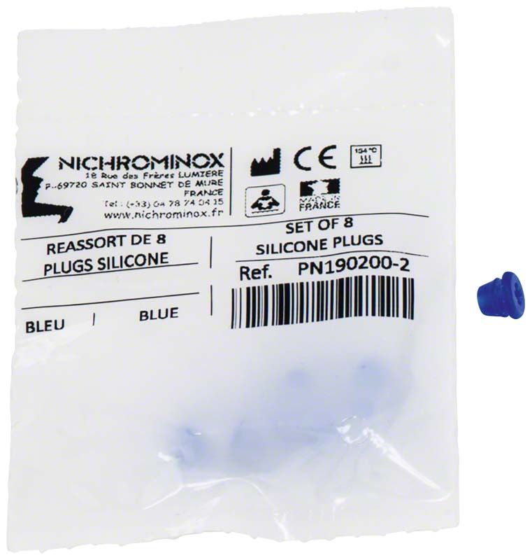 Silikon-Einsätze für Bohrerständer in blauer Farbe, verpackt.