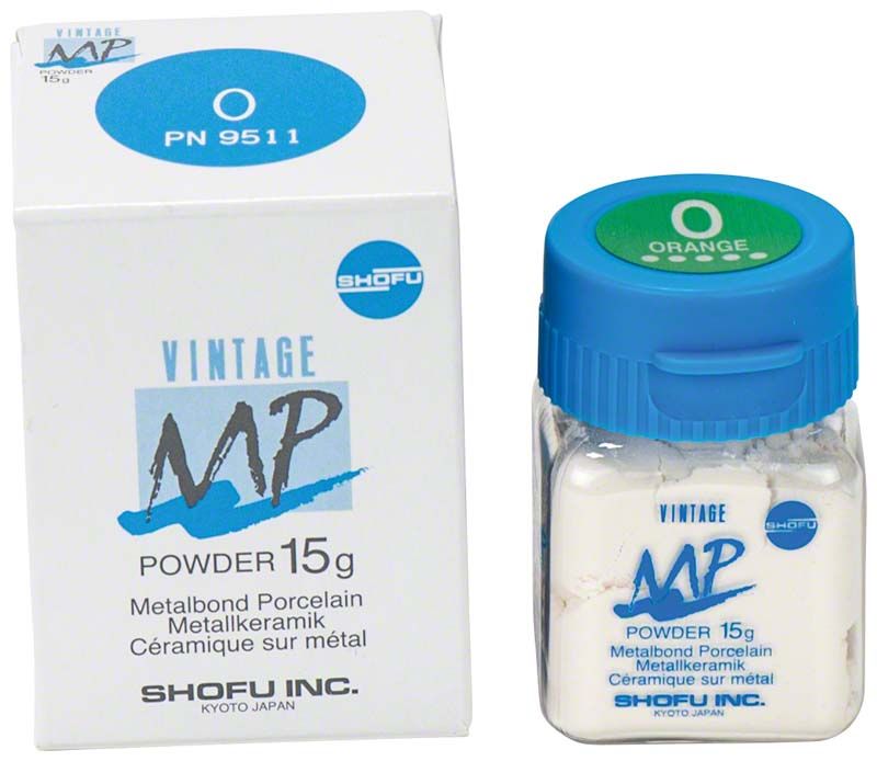 Vintage MP Effektmasse 15g O Orange mit Verpackung und Produktdetails sichtbar.