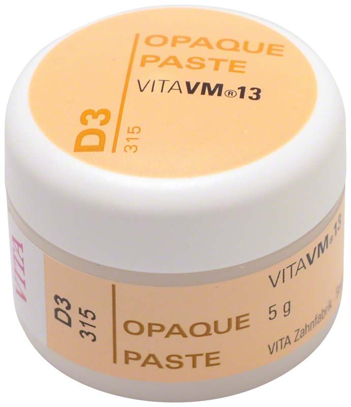 VM13 Opaque Paste D3 in weißem Behälter mit gelbem Etikett.