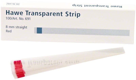Image of Hawe Transparent Strips 8mm breit, 10cm lang, rot