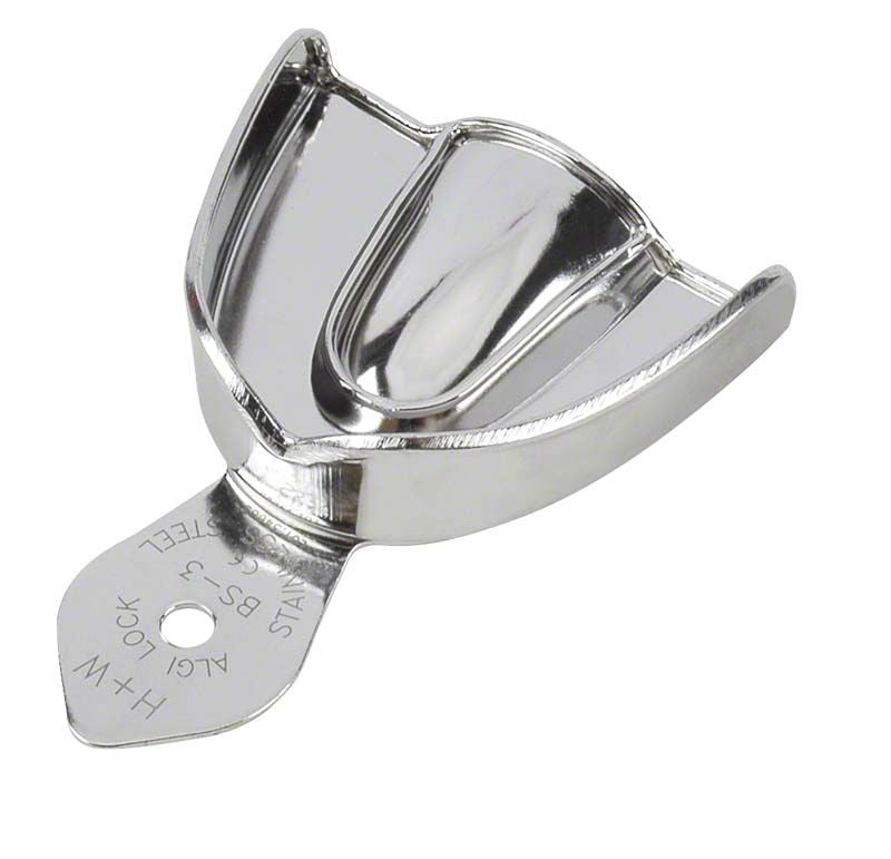 Hochwertiger Metall-Abformlöffel aus Edelstahl für bezahnte Kiefer.