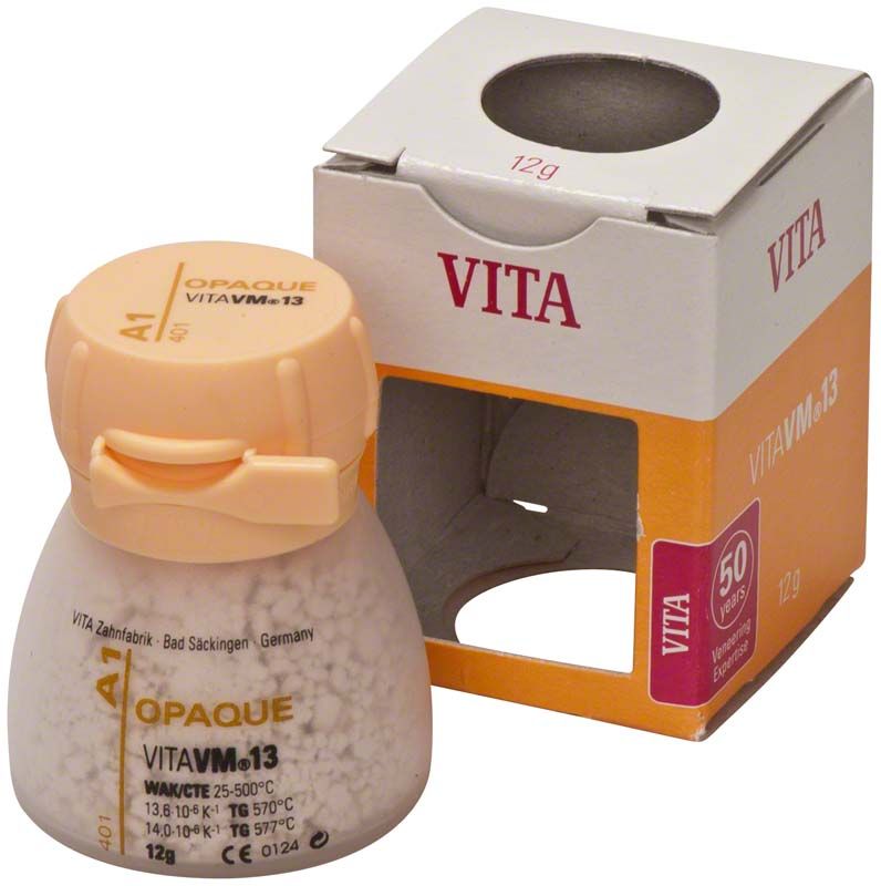 VITA VM13 Opaque 12g A1 in Originalverpackung mit Produktaufdruck.