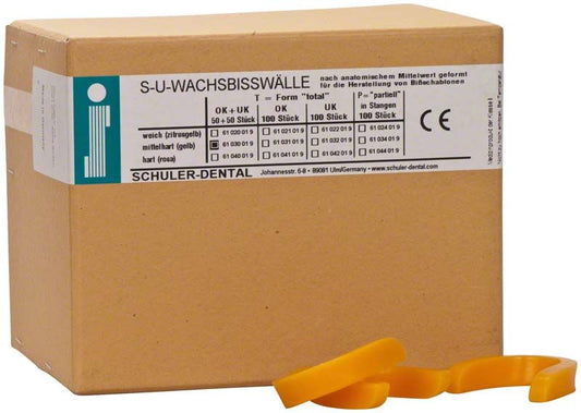 Image of S-U-Wachsbisswälle T Mittel gelb-orange OK+UK